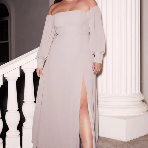 Lulu’s Chiffon Long Sleeve Maxi Dress - Picture 4 of 7